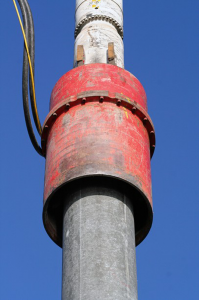 Pose de pieux en béton