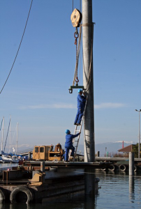 Pose de pieux en béton