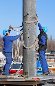 Pose de pieux en béton